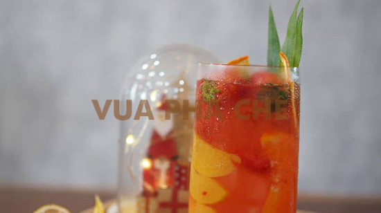 trà cam đào dâu tây công thức